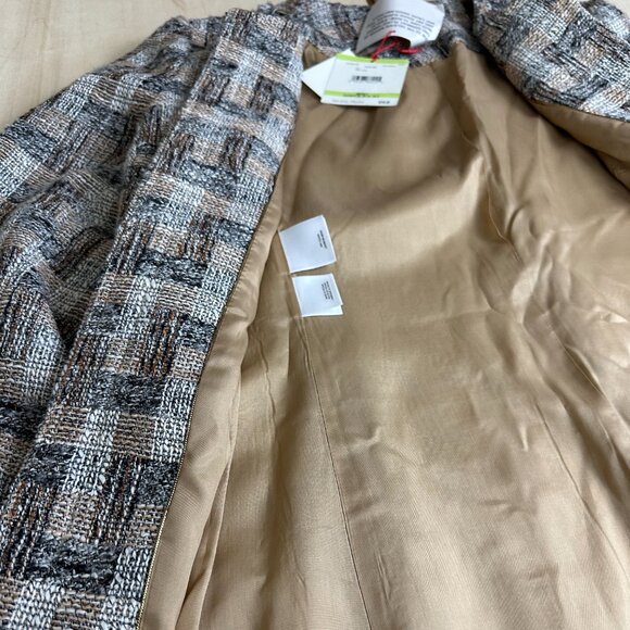 NWT Anne Klein Tweed Lined Cardigan‎ Blazer NEW Women's 4 Geometric - Picture 7 of 10